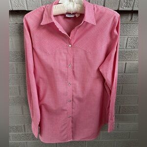Vintage 70s Levi Strauss & Co Red/White Checkered Cowboy Style Button Down